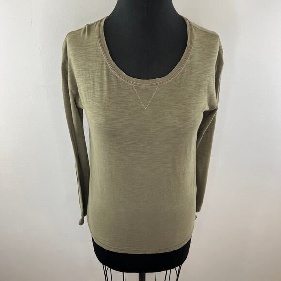 Hartford Alternative Classics Olive Green Long Sleeve 100% Cotton Top Size 1 - Picture 5 of 7